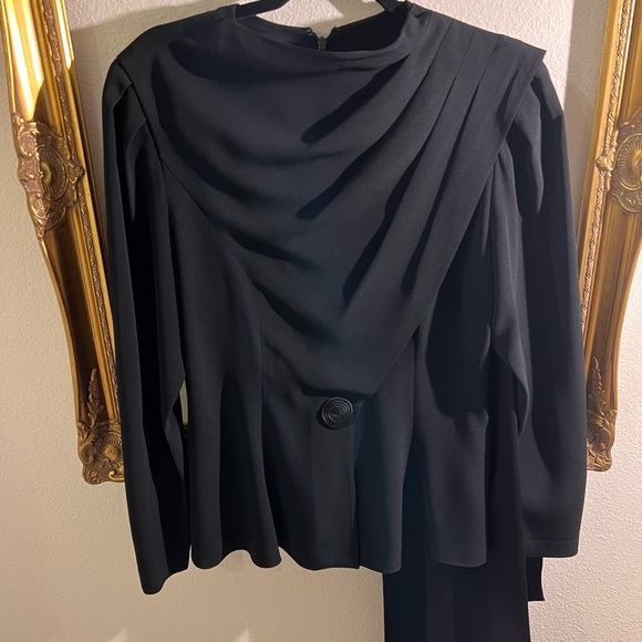 Saks Fifth Avenue Tops - Vintage black Saks Fifth Avenue blouse with draping in the back